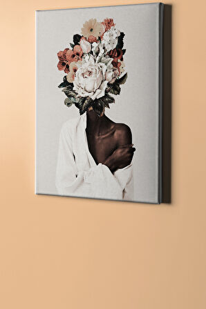 Sayılarla Boyama Seti Kasnaklı Afrikalı Kadın Ve Çiçekler 60 X 75 Cm