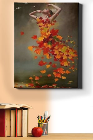Sayılarla Boyama Seti Kasnaklı Sonbahar Kadın 60 X 75 Cm