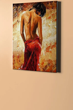 Sayılarla Boyama Seti Kasnaklı Kırmızılı Kadın 2 40 X 50 Cm