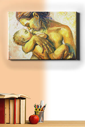 Sayılarla Boyama Seti Kasnaklı Kadın Ve Bebek 40 X 50 Cm