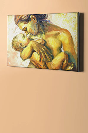 Sayılarla Boyama Seti Kasnaklı Kadın Ve Bebek 40 X 50 Cm