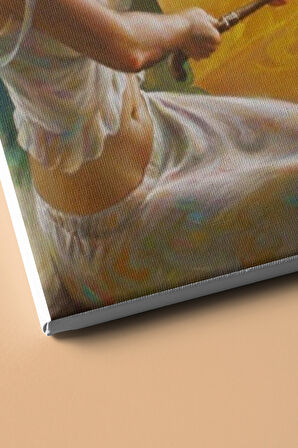 Sayılarla Boyama Seti Kasnaklı Sarı Şemsiyeli Kadın 60 X 75 Cm