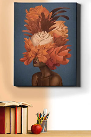 Sayılarla Boyama Seti Kasnaklı Çiçek Kadın 60 X 75 Cm