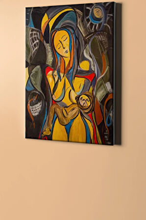 Sayılarla Boyama Seti Kasnaklı Kadın Ve Çocuk 40 X 50 Cm