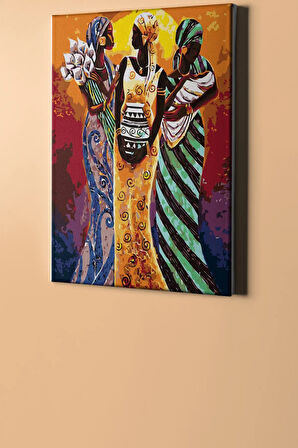 Sayılarla Boyama Seti Kasnaklı Afrikalı Kadınlar 40 X 50 Cm