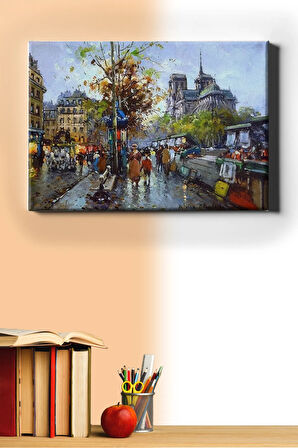 Sayılarla Boyama Seti Kasnaklı Notre Dame'da Kitapçılar 50 X 65 Cm