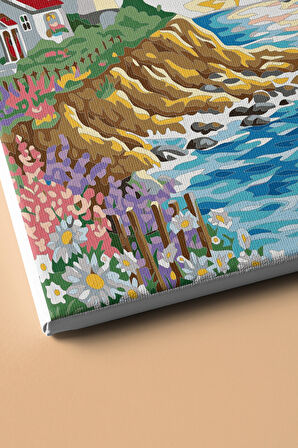 Sayılarla Boyama Seti Kasnaklı Deniz Feneri Ve Yelkenli 50 X 65 Cm