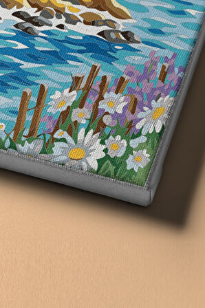 Sayılarla Boyama Seti Kasnaklı Deniz Feneri Ve Yelkenli 50 X 65 Cm