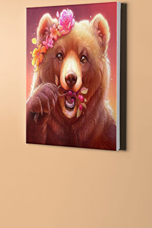 Sayılarla Boyama Seti Kasnaklı Sevimli Boz Ayı 50 X 65 Cm