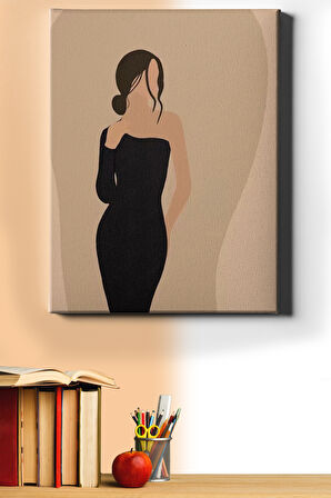 Sayılarla Boyama Seti Kasnaklı Siyahlı Kadın Model 50 X 65 Cm