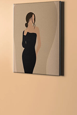Sayılarla Boyama Seti Kasnaklı Siyahlı Kadın Model 50 X 65 Cm