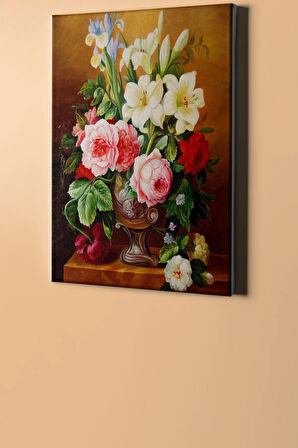 Sayılarla Boyama Seti Kasnaklı Vazoda Renkli Çiçekler 40 X 50 Cm