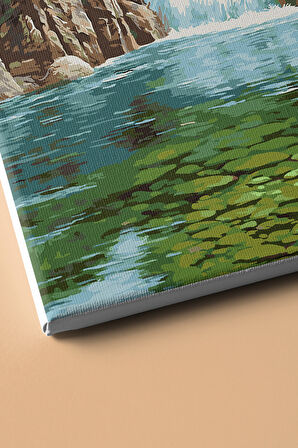 Sayılarla Boyama Seti Kasnaklı Nehirde Şelale 40 X 50 Cm