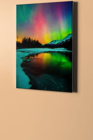 Sayılarla Boyama Seti Kasnaklı Aurora Borealıs Alaska 40 X 50 Cm