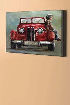 Sayılarla Boyama Seti Kasnaklı Kırmızı Araba 60 X 75 Cm