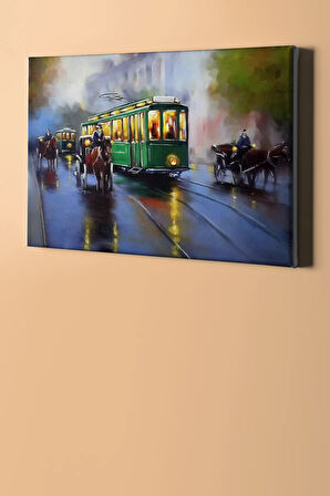 Sayılarla Boyama Seti Kasnaklı Caddeden Geçen Tramvay 40 X 50 Cm