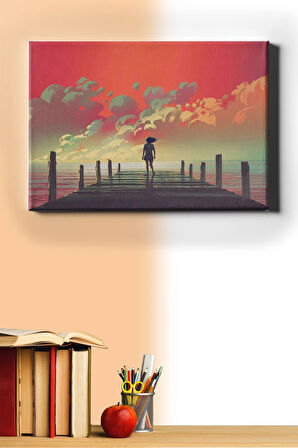 Sayılarla Boyama Seti Çerçevesiz Iskelede Hüzün 40 X 50 Cm