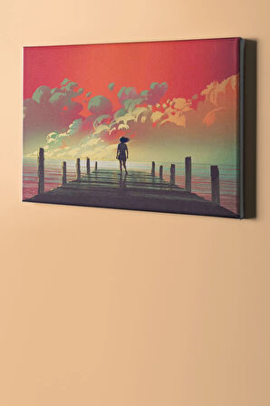 Sayılarla Boyama Seti Çerçevesiz Iskelede Hüzün 40 X 50 Cm