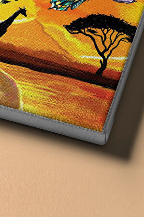 Sayılarla Boyama Seti Kasnaklı Afrika'da Kelebekler 60 X 75 Cm