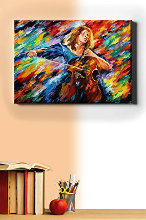 Sayılarla Boyama Seti Kasnaklı Kemancı Kız Ve Renkler 60 X 75 Cm