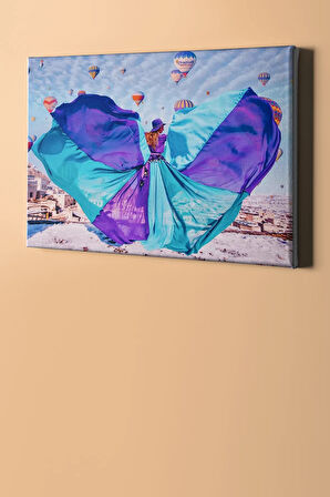 Sayılarla Boyama Seti Kasnaklı Uçan Balonlar Ve Kadın 60 X 75 Cm