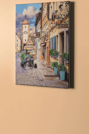 Sayılarla Boyama Seti Kasnaklı Bavyera'da Bir Sokak 60 X 75 Cm