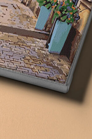 Sayılarla Boyama Seti Kasnaklı Bavyera'da Bir Sokak 60 X 75 Cm