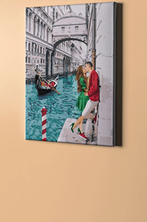 Sayılarla Boyama Seti Kasnaklı Venedik'te Aşk 60 X 75 Cm