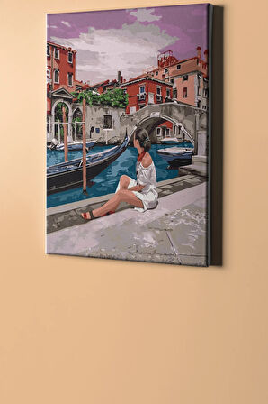 Sayılarla Boyama Seti Kasnaklı Venedik'te Köprü Vekadın 60 X 75 Cm