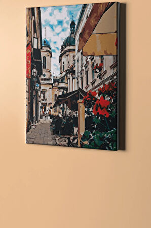 Sayılarla Boyama Seti Kasnaklı Çiçekçiler Sokağı 60 X 75 Cm