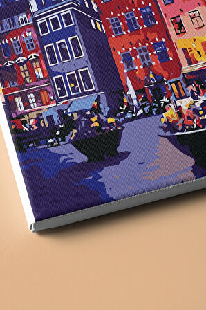 Sayılarla Boyama Seti Kasnaklı Apartmanlar Ve Gökyüzü 50 X 65 Cm