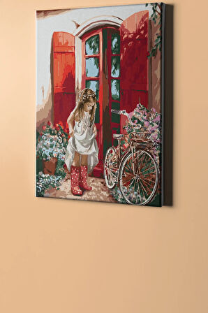 Sayılarla Boyama Seti Kasnaklı Bisikletli Kız 60 X 75 Cm