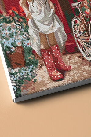 Sayılarla Boyama Seti Kasnaklı Bisikletli Kız 60 X 75 Cm