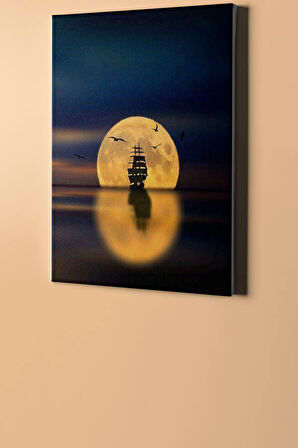 Sayılarla Boyama Seti Kasnaklı Dolunayve Gemi 60 X 75 Cm