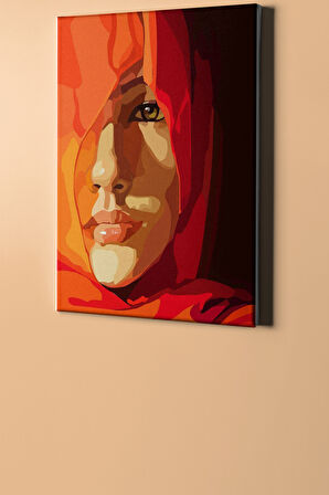 Sayılarla Boyama Seti Kasnaklı Kırmızılar Arkasında 60 X 75 Cm