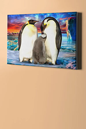 Sayılarla Boyama Seti Kasnaklı Penguenler 60 X 75 Cm