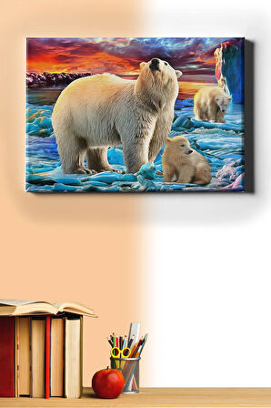 Sayılarla Boyama Seti Kasnaklı Kutup Ayıları 40 X 50 Cm