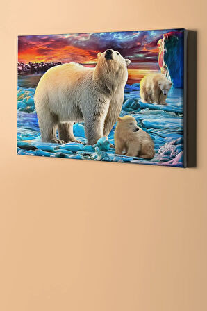 Sayılarla Boyama Seti Kasnaklı Kutup Ayıları 40 X 50 Cm