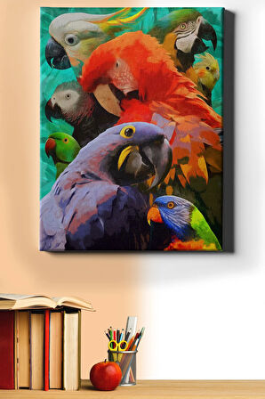 Sayılarla Boyama Seti Kasnaklı Papağanlar 40 X 50 Cm