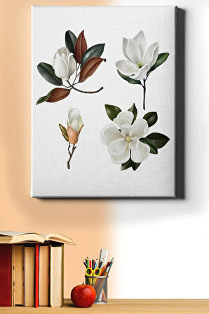 Sayılarla Boyama Seti Kasnaklı Beyaz Çiçekler 60 X 75 Cm