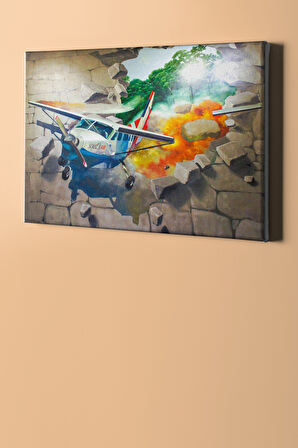 Sayılarla Boyama Seti Kasnaklı Düşen Uçak 60 X 75 Cm