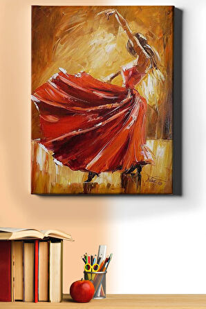 Sayılarla Boyama Seti Kasnaklı Kırmızılı Balerin 2 60 X 75 Cm