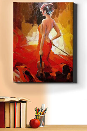Sayılarla Boyama Seti Kasnaklı Kırmızılı Kemancı 40 X 50 Cm