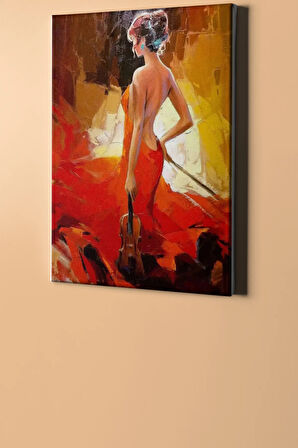 Sayılarla Boyama Seti Kasnaklı Kırmızılı Kemancı 40 X 50 Cm