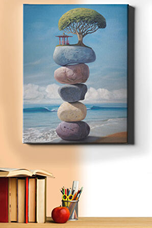Sayılarla Boyama Seti Çerçevesiz Rulo Sahilde Mutluluk 40 X 50 Cm