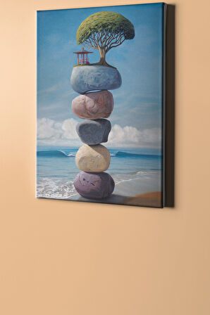Sayılarla Boyama Seti Çerçevesiz Rulo Sahilde Mutluluk 40 X 50 Cm
