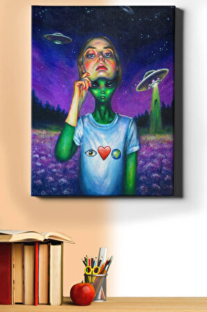 Sayılarla Boyama Seti Kasnaklı Uzaylı 60 X 75 Cm