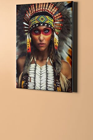 Sayılarla Boyama Seti Kasnaklı Kızılderili Kız 60 X 75 Cm