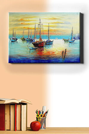 Sayılarla Boyama Seti Kasnaklı Yelkenliler Molada 50 X 65 Cm