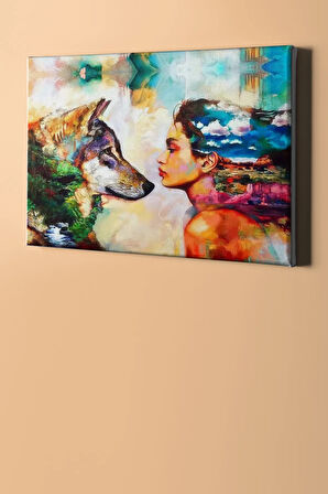 Sayılarla Boyama Seti Kasnaklı Kurt Vekadın 60 X 75 Cm